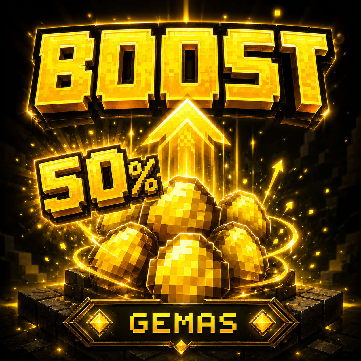 Boost de Gemas mais 50 por cento